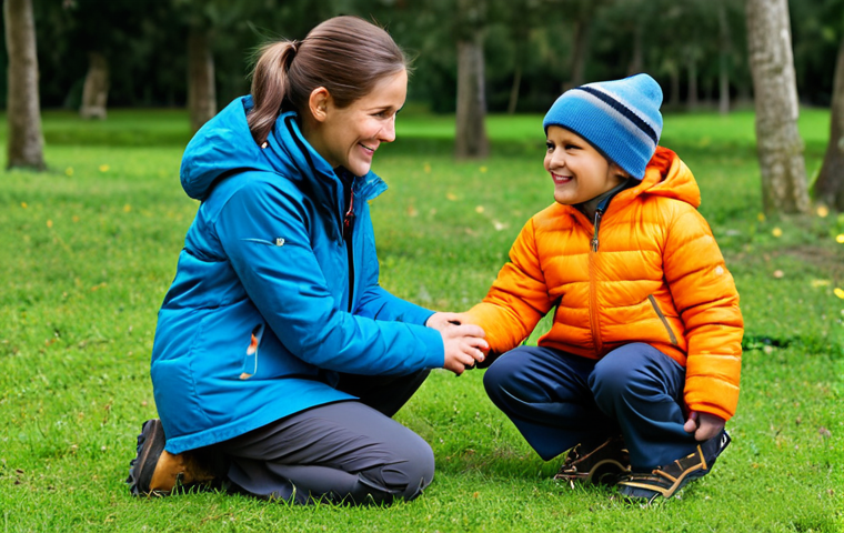 Interpersonal Communication Skill**

"A friendly, approachable leisure activity leader, fully clothed in appropriate outdoor activity attire (hiking boots, comfortable pants, and a practical jacket), kneeling to speak with a child in a park setting. The child is smiling and engaged.  Perfect anatomy, correct proportions, natural pose, well-formed hands, proper finger count.  Bright, natural lighting. Safe for work, appropriate content, modest, family-friendly."

**
