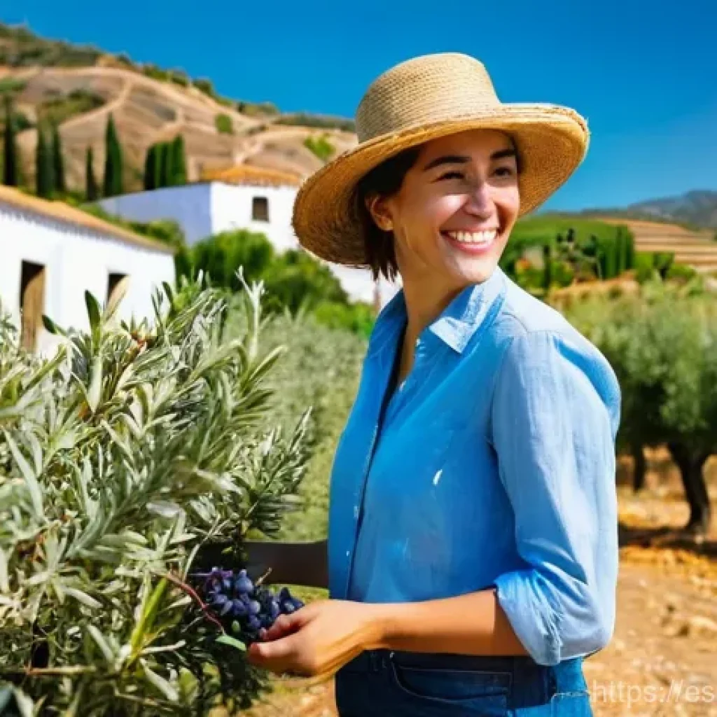 레저산업 실무와 환경 문제 대응 - **Agrotourism in Rural Spain:** A serene and authentic scene depicting agrotourism in rural Andalusi...