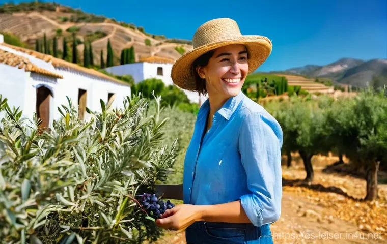 레저산업 실무와 환경 문제 대응 - **Agrotourism in Rural Spain:** A serene and authentic scene depicting agrotourism in rural Andalusi...