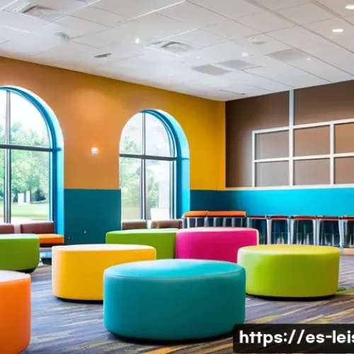 레저산업기사 취득 후 창업 노하우 - A vibrant leisure center interior designed for family-friendly entertainment, featuring safe and cle...